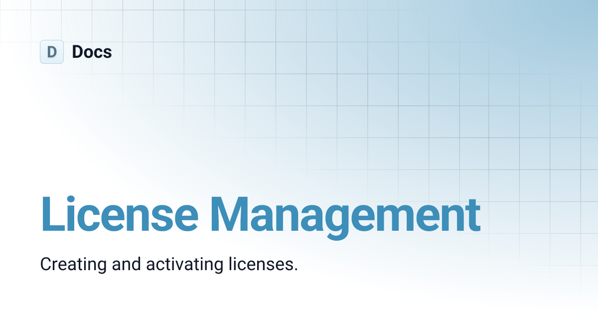 License Management | Docs