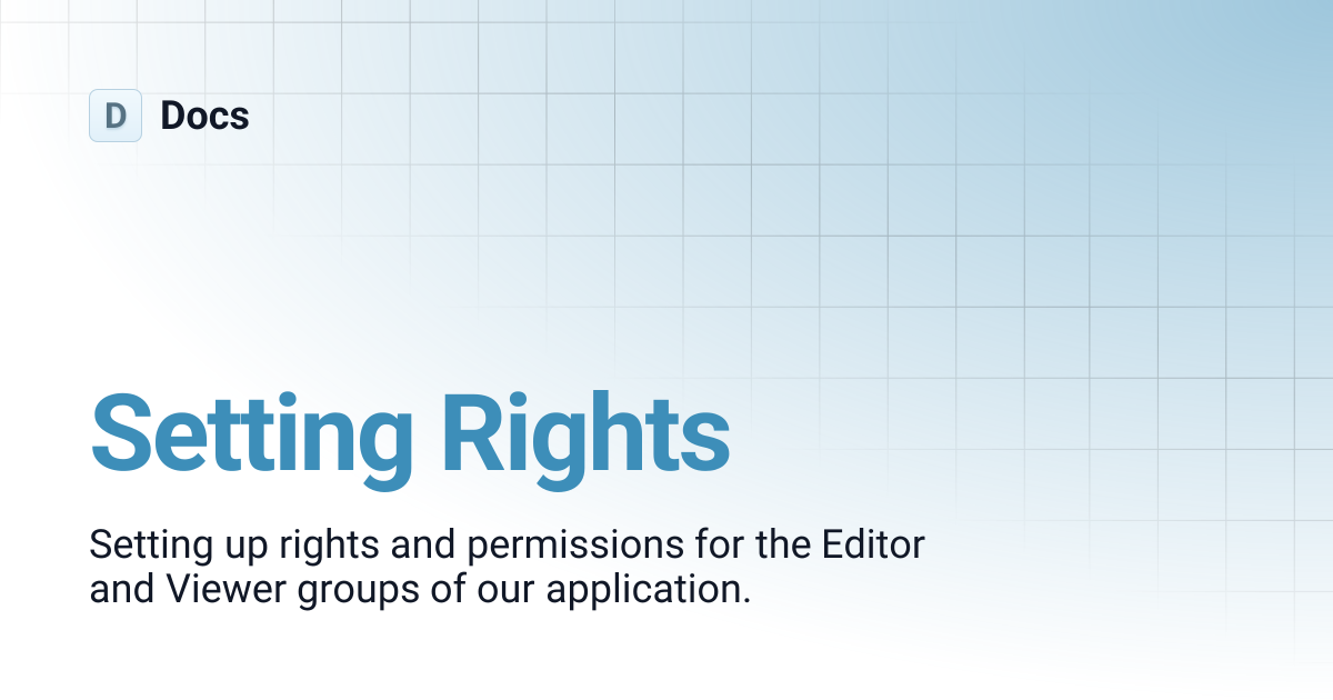 Setting Rights | Docs