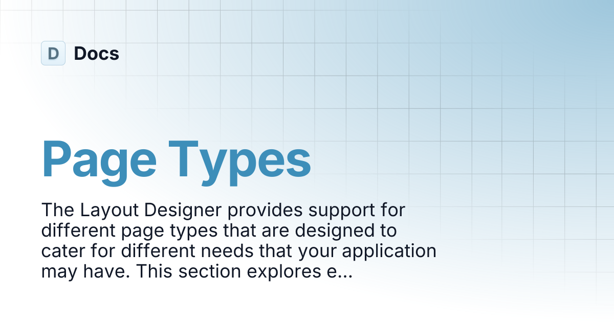 Page Types | Docs